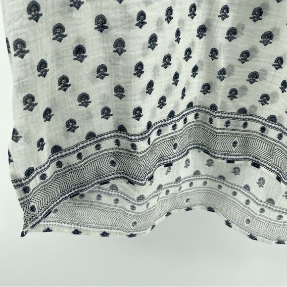 Dylan Women’s Boho Printed Poet Swing Cotton Tassel Tie Blouse Top Small - Picture 8 of 16